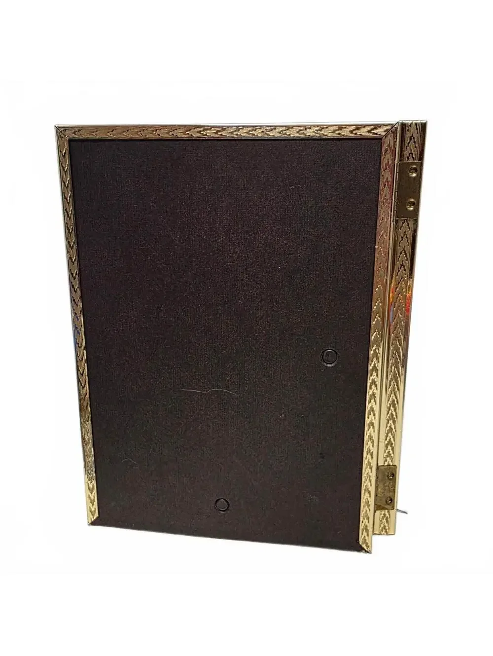 Vintage Gold Tone Hinged Double 5x7 Picture Frame Folding Tabletop